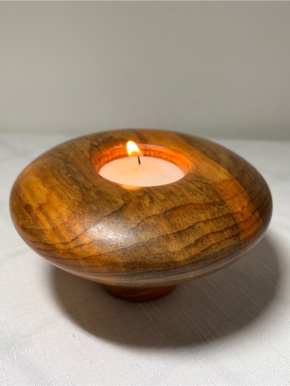 Hand-Turned Wooden Tealight Candle Holder Warm Brown
Beetle Pine
Handmade